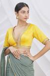 Buy_Arihant Rai Sinha_Yellow Banarasi Brocade Saree Blouse_Online_at_Aza_Fashions
