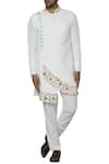 Buy_SOL by Piyush Dedhia_White Quilt Stretch Overlap Sherwani Set  _at_Aza_Fashions