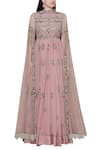 Shop_Abhishek Vermaa_Pink Satin Embellished Anarkali Gown_Online_at_Aza_Fashions