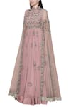 Abhishek Vermaa_Pink Satin Embellished Anarkali Gown_Online_at_Aza_Fashions