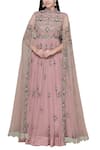 Buy_Abhishek Vermaa_Pink Satin Embellished Anarkali Gown_at_Aza_Fashions