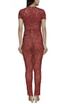 Shop_Chisel by Meghna Ramrakhiya_Red Round Embellished Jumpsuit  _at_Aza_Fashions