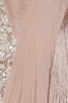 Rococo_Pink Chiffon Pre-draped Saree Set_at_Aza_Fashions