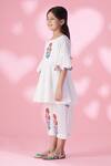 Shop_Banana Bee_White Floral Print Kurta Set For Girls_Online_at_Aza_Fashions