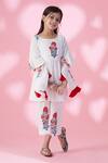 Buy_Banana Bee_White Floral Print Kurta Set For Girls_Online_at_Aza_Fashions