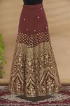 Shop_Heena Kochhar_Brown Embroidered Kurta Lehenga Set_Online_at_Aza_Fashions