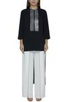 Shop Amit Aggarwal Black Moss Crepe High Low Tunic Online at Aza Fashions Shop_Amit Aggarwal_Black Moss Crepe High Low Tunic_Online_at_Aza_Fashions