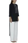 Amit Aggarwal Black Moss Crepe High Low Tunic Online at Aza Fashions Amit Aggarwal_Black Moss Crepe High Low Tunic_Online_at_Aza_Fashions