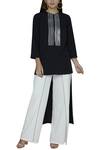 Buy Amit Aggarwal Black Moss Crepe High Low Tunic at Aza Fashions Buy_Amit Aggarwal_Black Moss Crepe High Low Tunic_at_Aza_Fashions