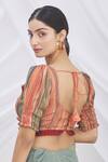 Shop_Arihant Rai Sinha_Multi Color Striped Colorblock Saree Blouse _Online_at_Aza_Fashions