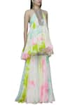 Akanksha Gajria_Off White Georgette Tie-dye Kurta Sharara Set_Online_at_Aza_Fashions