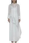 Buy Amit Aggarwal White Organza Asymmetric Shirt Online at Aza Fashions Buy_Amit Aggarwal_White Organza Asymmetric Shirt_Online_at_Aza_Fashions