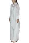 Amit Aggarwal White Organza Asymmetric Shirt Online at Aza Fashions Amit Aggarwal_White Organza Asymmetric Shirt_Online_at_Aza_Fashions