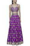 Buy_Akanksha Gajria_Purple Raw Silk Embroidered Lehenga Set_Online_at_Aza_Fashions