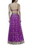 Shop_Akanksha Gajria_Purple Raw Silk Embroidered Lehenga Set_at_Aza_Fashions