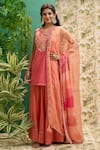 Buy_Alaya Advani_Pink Muslin Silk And Embroidery Floral Round Bodice Kurta Gharara Set _Online_at_Aza_Fashions