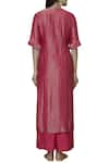 Shop_Kritika Dawar_Pink Chanderi Kurta Palazzo Set_at_Aza_Fashions