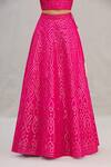 Shop_ASAL by Abu Sandeep_Pink Viscose Georgette Embroidery Round Lehenga Set _Online_at_Aza_Fashions