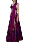 Buy_Akanksha Gajria_Purple Tie-dye Velvet Lehenga Set_Online_at_Aza_Fashions