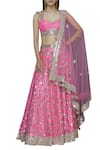 Akanksha Gajria_Pink Blouse Embroidered Lehenga Set_Online_at_Aza_Fashions