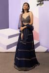 Buy_Ease_Blue Crepe Embroidered Lehenga Set_at_Aza_Fashions