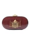 Shop_Sabyasachi_Mulberry - Purple Embellished Taj Mahal Pattern Clutch _at_Aza_Fashions