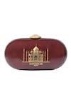 Buy_Sabyasachi_Mulberry - Purple Embellished Taj Mahal Pattern Clutch_at_Aza_Fashions