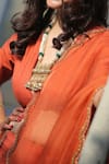 Shop_Nishar Ahmed_Orange Silk Lehenga Set_at_Aza_Fashions