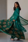 Nishar Ahmed_Green Silk Embroidered Lehenga Set _Online_at_Aza_Fashions