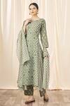 Buy_Nazaakat by Samara Singh_Green Cotton Printed Anarkali Set_at_Aza_Fashions