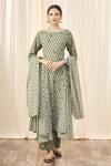 Buy_Nazaakat by Samara Singh_Green Cotton Printed Anarkali Set_Online_at_Aza_Fashions
