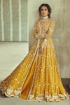 Buy_Ridhi Mehra_Yellow Georgette Embroidered Anarkali With Dupatta  _at_Aza_Fashions