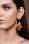 Shop_Tachi_Gold Plated Metal The Neza Earring_at_Aza_Fashions