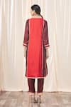 Shop_Nazaakat by Samara Singh_Maroon Crepe Silk Panelled Kurta Set_at_Aza_Fashions