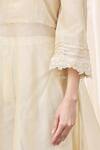 Shop_Nazaakat by Samara Singh_Beige Cotton Silk Cutwork Sleeve Anarkali Set_Online_at_Aza_Fashions