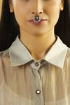 Buy_Outhouse_Silver Plated Crystal Nose Ring _at_Aza_Fashions