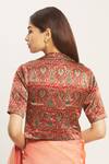 Shop_Nazaakat by Samara Singh_Red Ajrakh Print Saree Blouse_at_Aza_Fashions