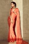 Buy_Yoshita Couture_Orange Tie Dye Saree With Blouse_at_Aza_Fashions