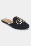 Buy_Aanchal Sayal_Blue Embellished Denim Mules_at_Aza_Fashions