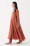 Buy_Rhua India_Peach Kurta Handwoven Tissue Chanderi Azaira Anarkali Set  _Online_at_Aza_Fashions