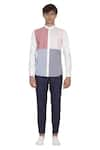 Buy_Lacquer Embassy_Multi Color 100% Premium Cotton Colorblock Shirt  _Online_at_Aza_Fashions