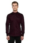 Buy_Lacquer Embassy_Maroon 100% Premium Cotton Shirt  _at_Aza_Fashions