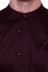 Buy_Lacquer Embassy_Maroon 100% Premium Cotton Shirt  _Online_at_Aza_Fashions