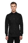 Buy_Lacquer Embassy_Black 100% Premium Cotton Shirt  _at_Aza_Fashions