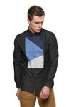 Buy_Lacquer Embassy_Black 100% Premium Cotton Colorblock Shirt  _at_Aza_Fashions