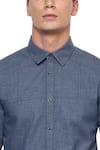 Buy_Lacquer Embassy_Blue 100% Premium Cotton Shirt  _Online_at_Aza_Fashions