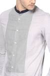 Shop_Lacquer Embassy_Grey 100% Premium Cotton Striped Shirt  _Online_at_Aza_Fashions