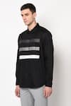 Lacquer Embassy_Black 100% Premium Cotton Slim Fit Shirt _Online_at_Aza_Fashions