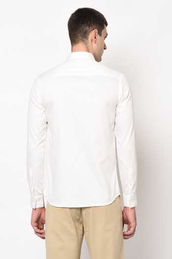 Shop_Lacquer Embassy_White 100% Premium Cotton Slim Fit Shirt _at_Aza_Fashions