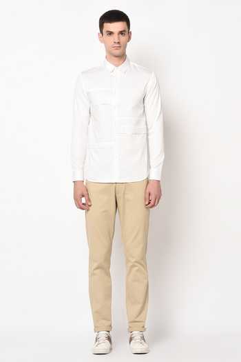 Buy_Lacquer Embassy_White 100% Premium Cotton Slim Fit Shirt _Online_at_Aza_Fashions
